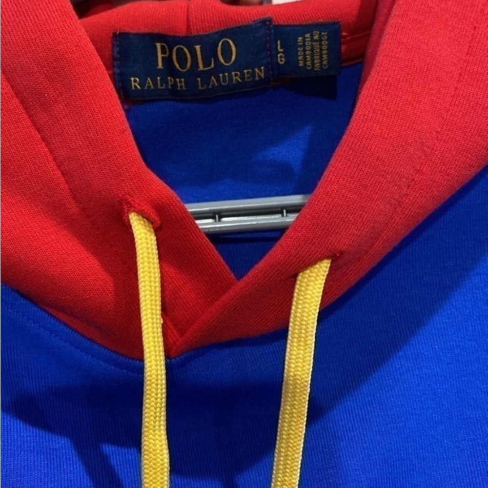 Polo by Ralph Lauren Red and Blue Hoodie with Yellow Accents